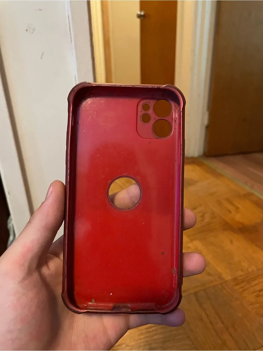 Apple Red Protective iPhone Case with Camera Cutouts